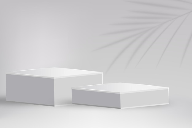 White rectangle cube product showcase table on isolate background