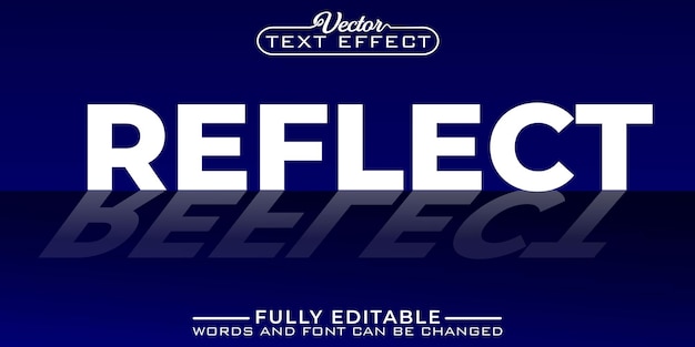 White Reflect Vector Editable Text Effect Template