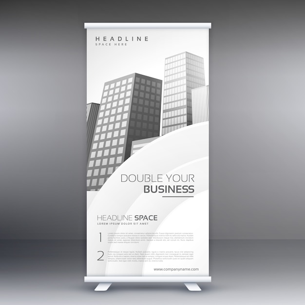 White roll up banner design