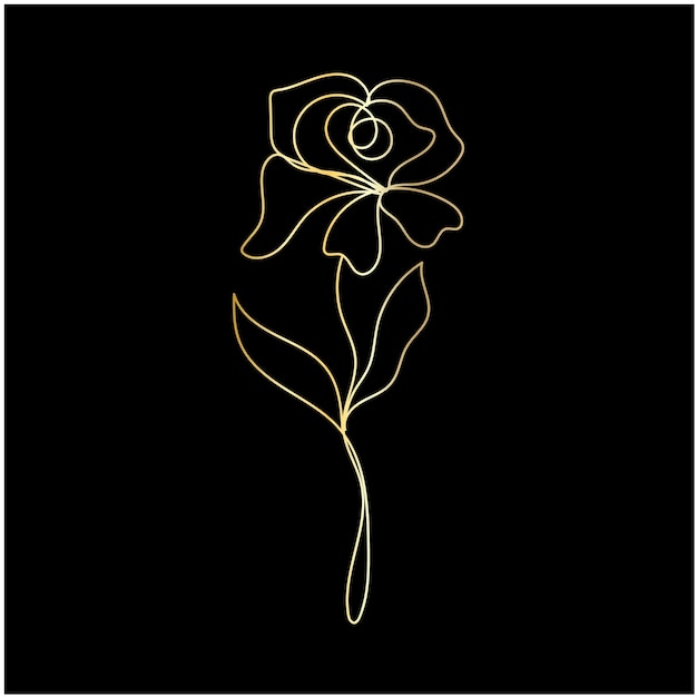 Vector a white rose with a gold leaf on it