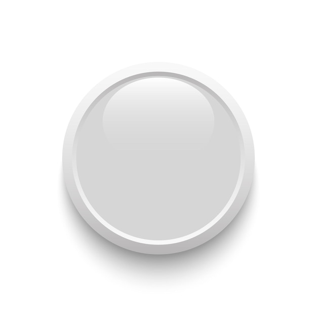 White round button Vector illustration