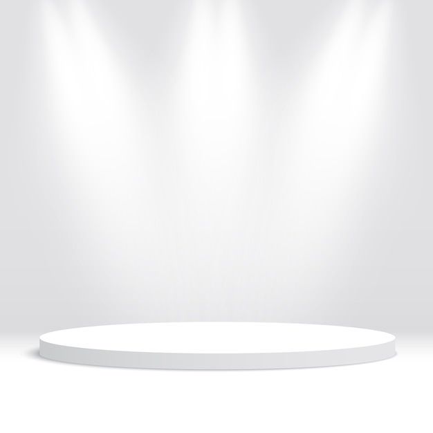 White round podium. Pedestal. Scene.  illustration.