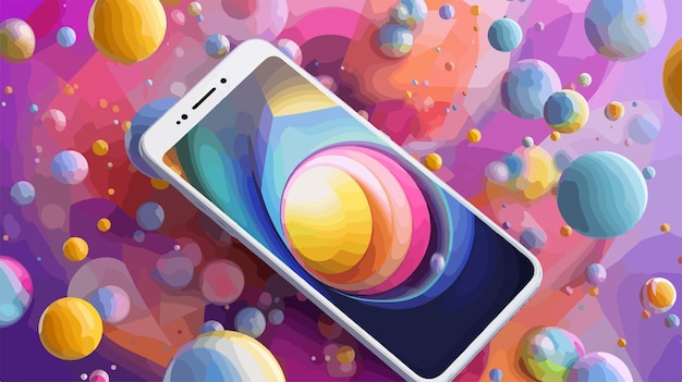 a white samsung phone with a colorful background