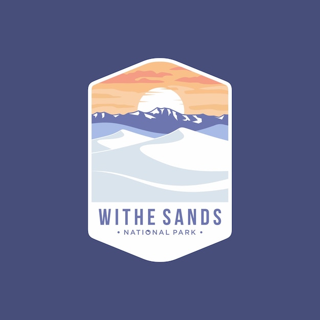 White Sand National Park Emblem patch logo illustration with Soaptree Yucca in Tularosa Basin