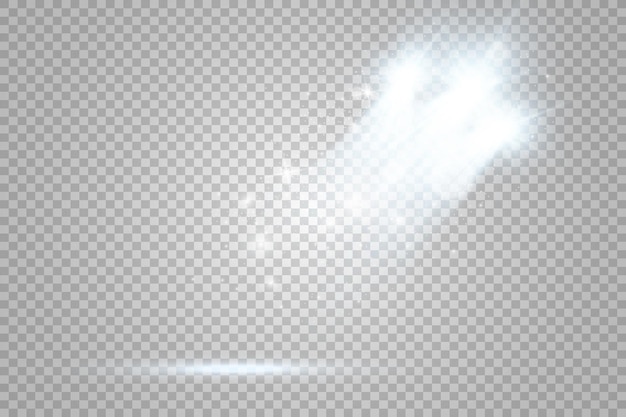 White scene on with spotlights Vector illustration