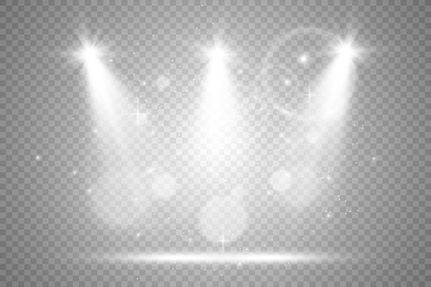 White scene on with spotlights Vector illustration