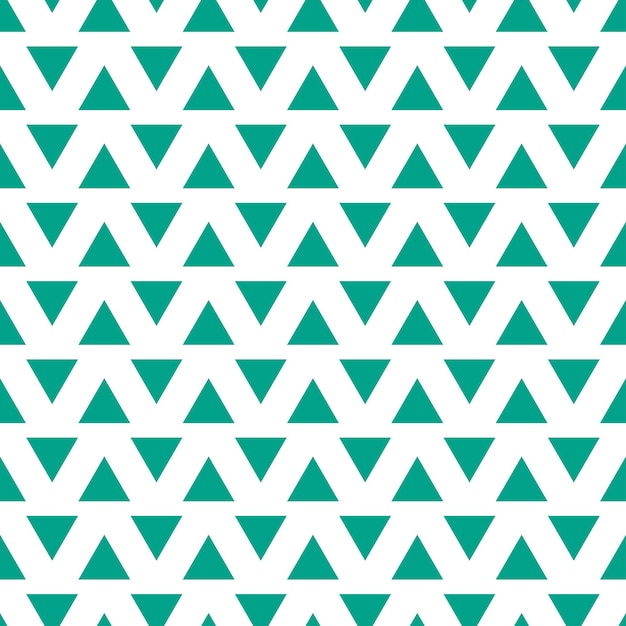 White seamless pattern with green triangles.