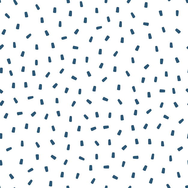 White seamless pattern with navy sprinkles background.