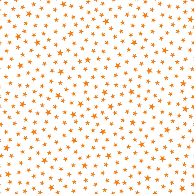 White seamless pattern with orange stars.