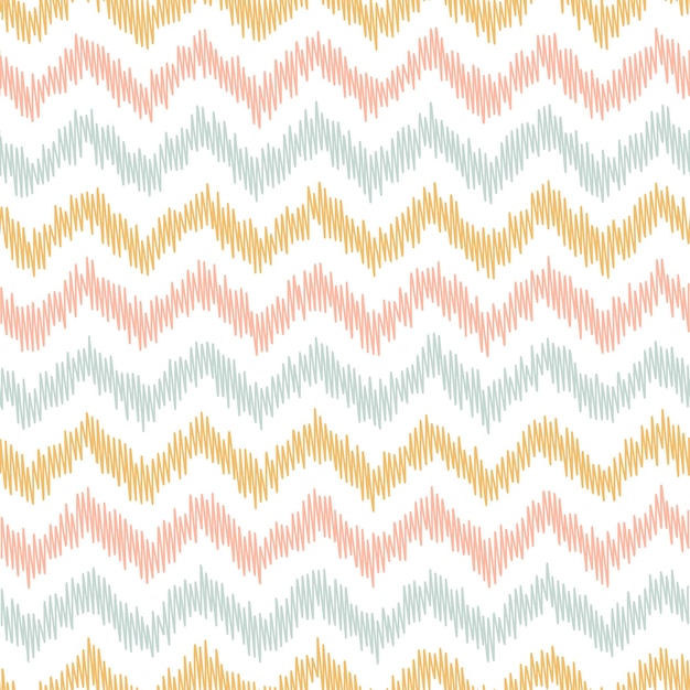 White seamless pattern with pale hand drawn chevron