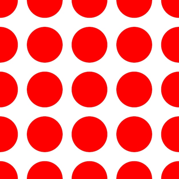 White seamless pattern with red circles.