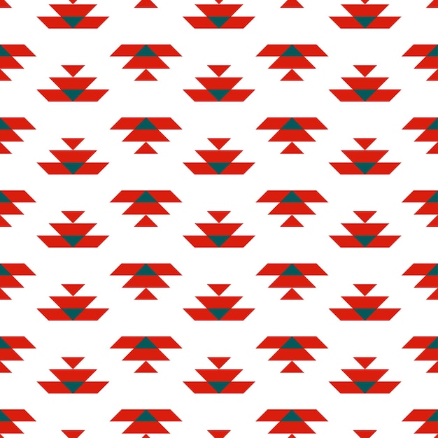 White seamless pattern with red kilim