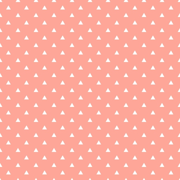 White Seamless Triangles Pattern On Pink Background