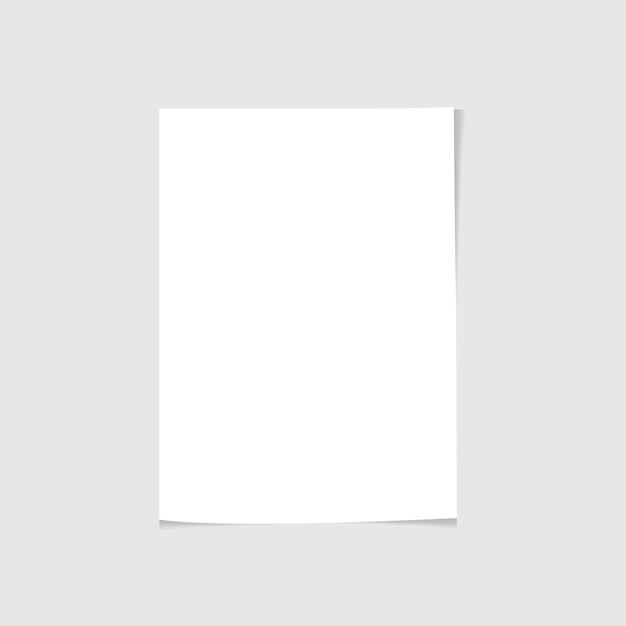 Vector white sheet of paper. realistic vector on white background 