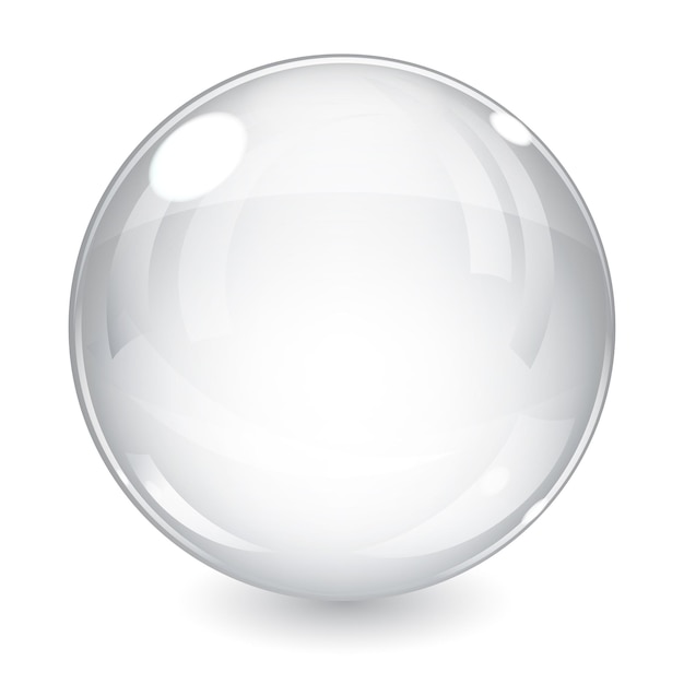 Vector white shiny sphere with shadow