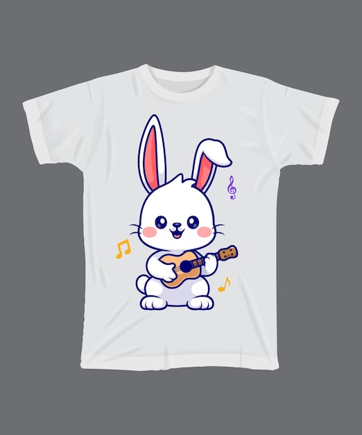 Vector a white shirt with a bunny on it that says rabbit on it