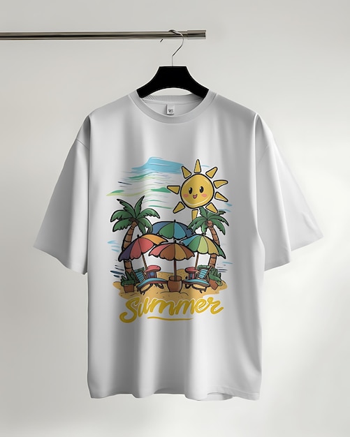 a white shirt with a sunflower on it