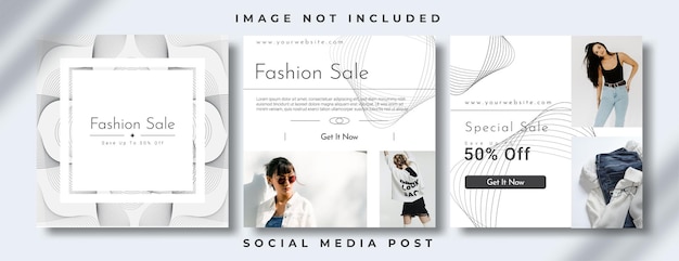 White simple elegant minimalist fashion sale social media post design