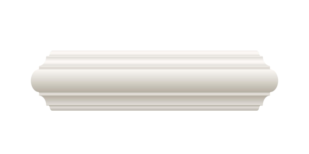 Vector white skirting baseboard molding or ceiling crown isolated from background