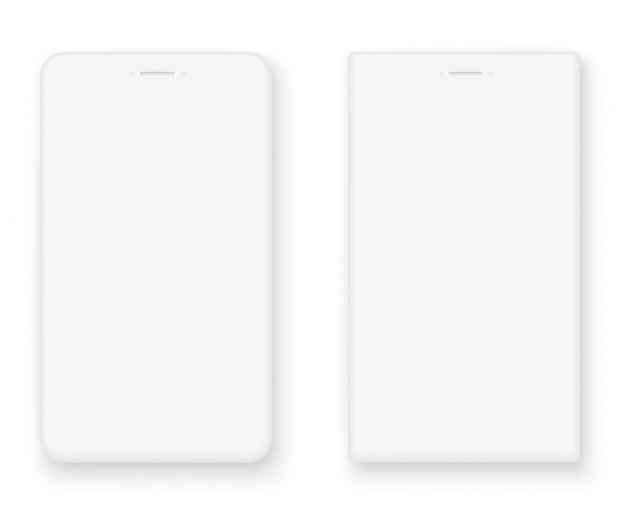 White smartphone set