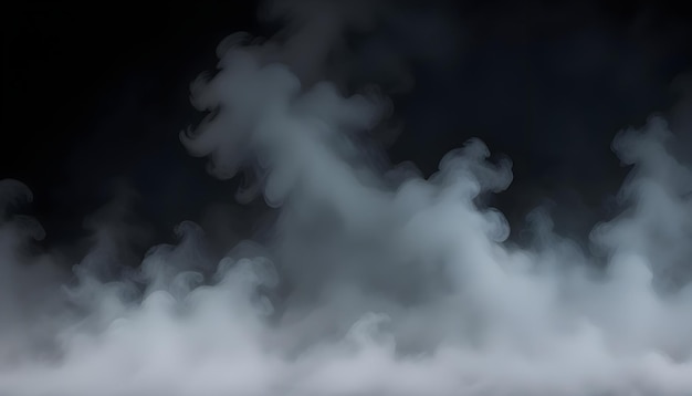 Vector white smoke on black background