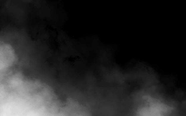 White smoke cloud with overlay effect on transparent black background Realistic border with fog vector illustration of smoky mist or toxic vapor on floor Meteorological phenomenon or condensation