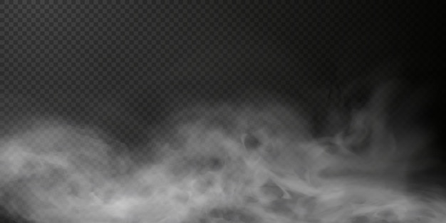 White smoke puff isolated on transparent black background PNG Steam explosion special effect