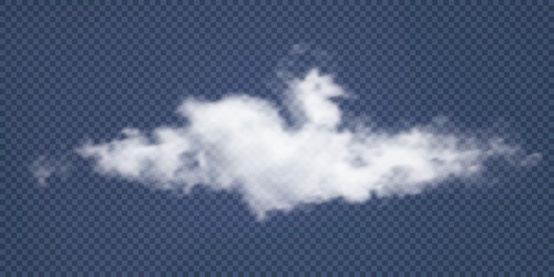 White smoke puff isolated on transparent black background PNG Steam explosion special effect