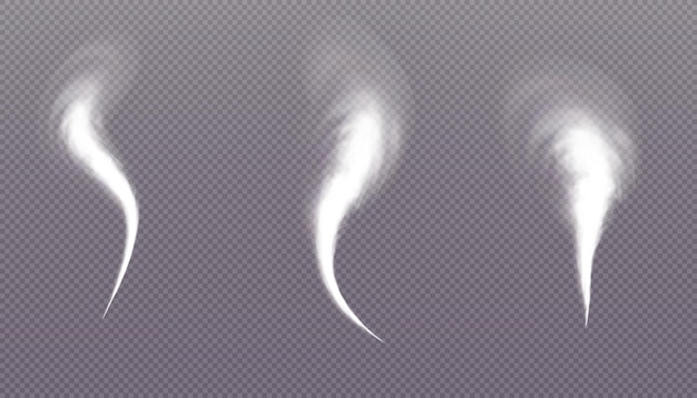 White smoke on a transparent background. Hookah smoke, poisonous gas, purple dust, fog effect.