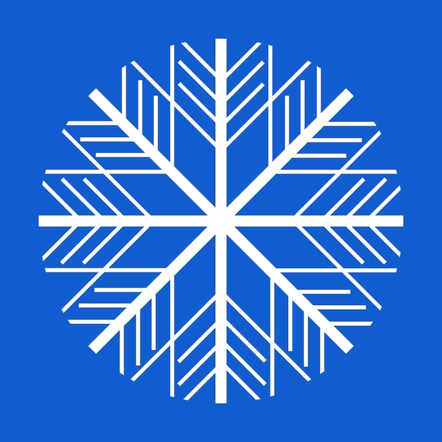 White snowflake on blue background