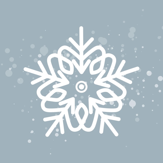 Vector white snowflake illustration on light blue background