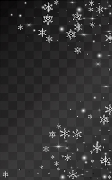 White Snowflake Vector Transparent Background. Fantasy Snow Backdrop. Silver New Design. Winter Confetti Wallpaper.