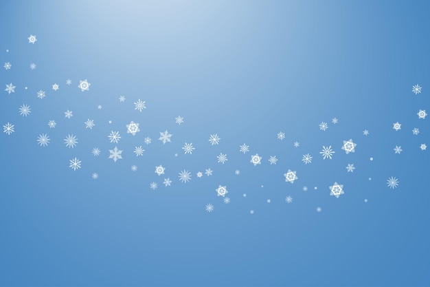 White snowflakes on a blue background Winter christmas new year pattern