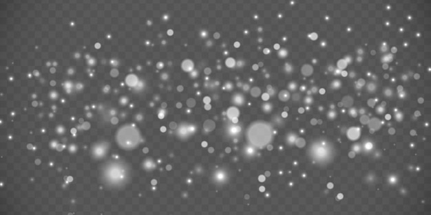 White sparks glitter light effect Sparkling dust particles Star burst with sparkle Xmas bokeh Vector