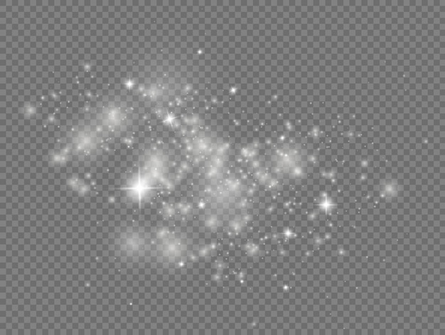 White sparks star shine christmas sparkl light bokeh effect sparkling dust particles sparkle