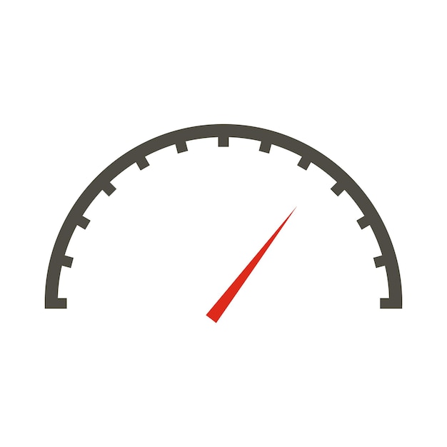 White speedometer icon in flat style on a white background