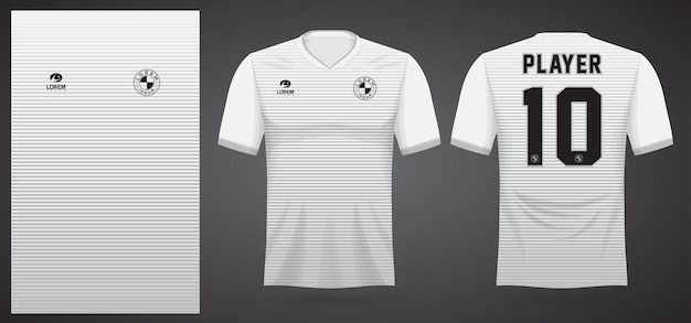 White sports jersey template for team uniforms and Soccer t shirt design