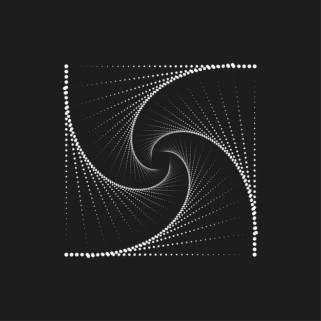 White square spiral. Vector illustration.