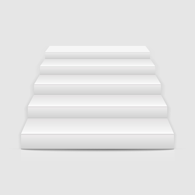 White stairs isolated on white background Vector illustration