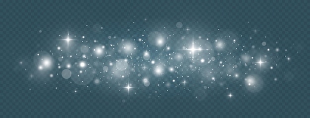 White stars on a transparent background, with a transparent effect.