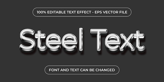 White steel editable 3d text effect