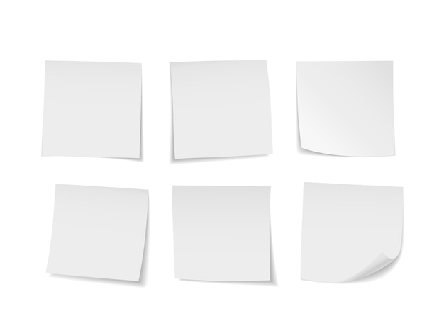 White sticky notes set