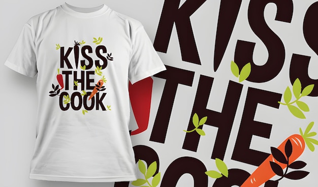 Vector a white t - shirt with kiss on the front