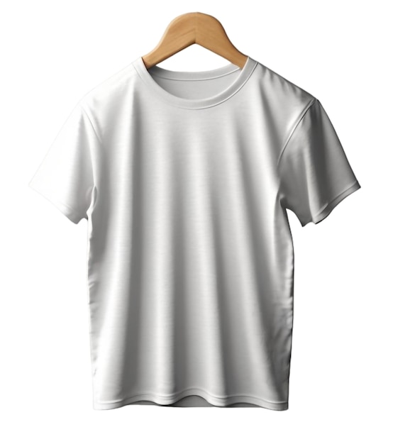 a white t - shirt with a white t - shirt hanging on a hanger