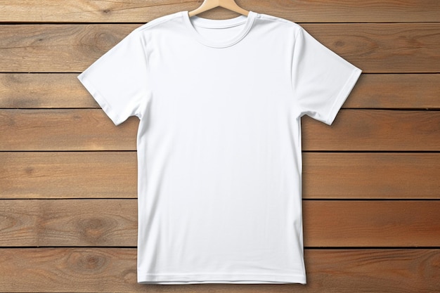 Vector white t shirt with a wooden background