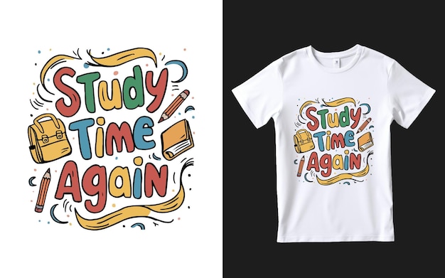 Vector a white t shirt with the words study time