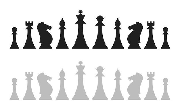 White team chess figure isolated Vectors Silhouettes