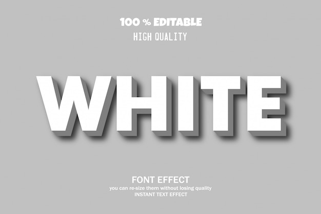 White text, editable font effect