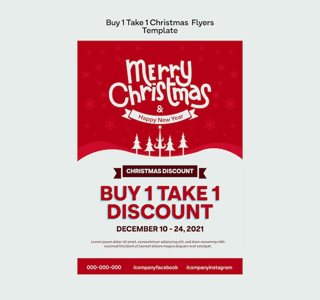 White theme discount Christmas flyer