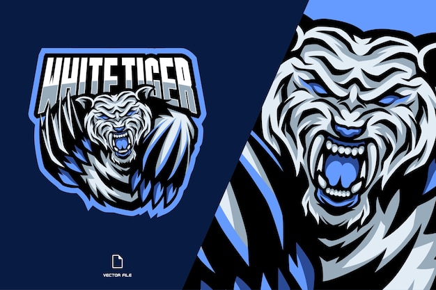 white tiger mascot esport logo